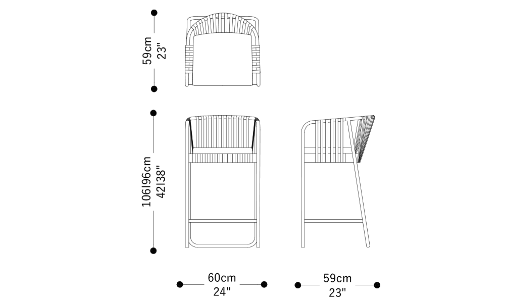 Image of the main dimensions of the product
